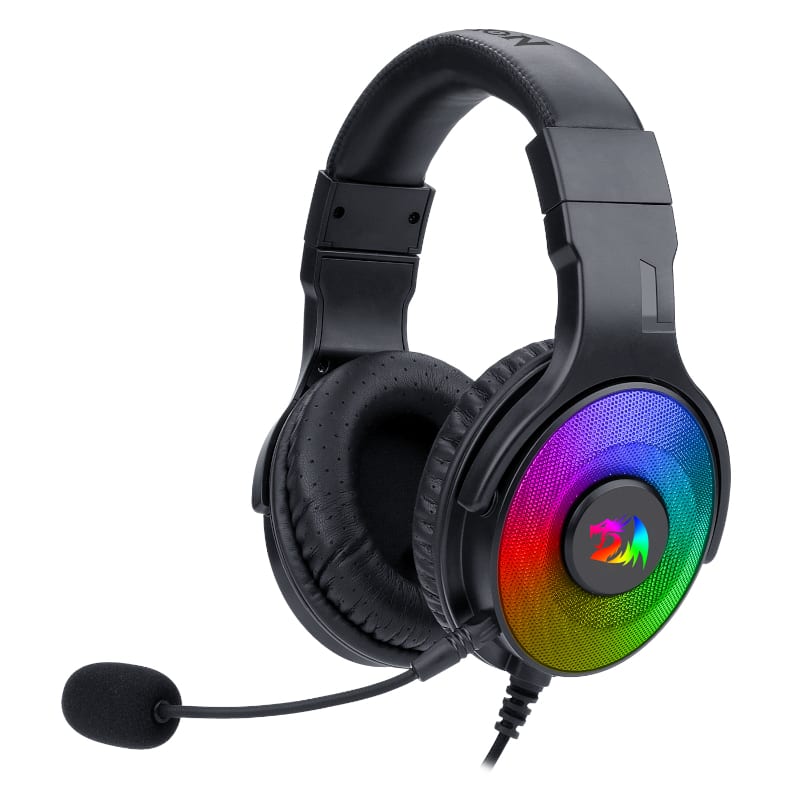 Redragon Over-Ear PANDORA USB (Power Only) / Aux (Mic and Headset) RGB Gaming Headset - Black