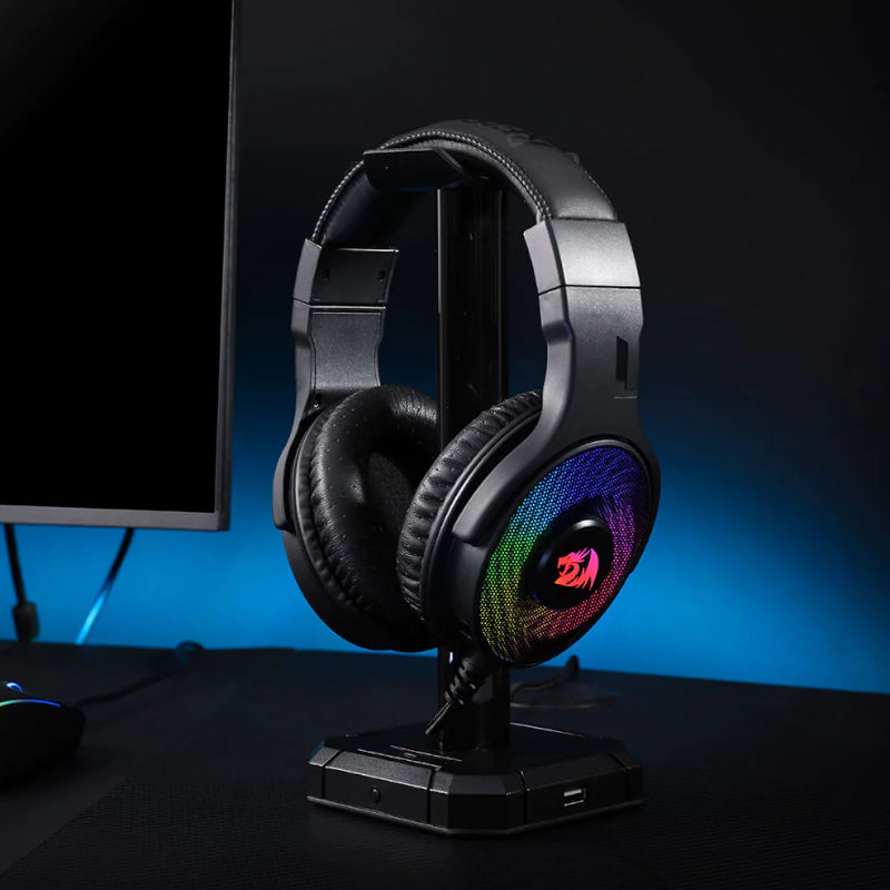 Redragon Over-Ear PANDORA USB (Power Only) / Aux (Mic and Headset) RGB Gaming Headset - Black - alternate product view 4