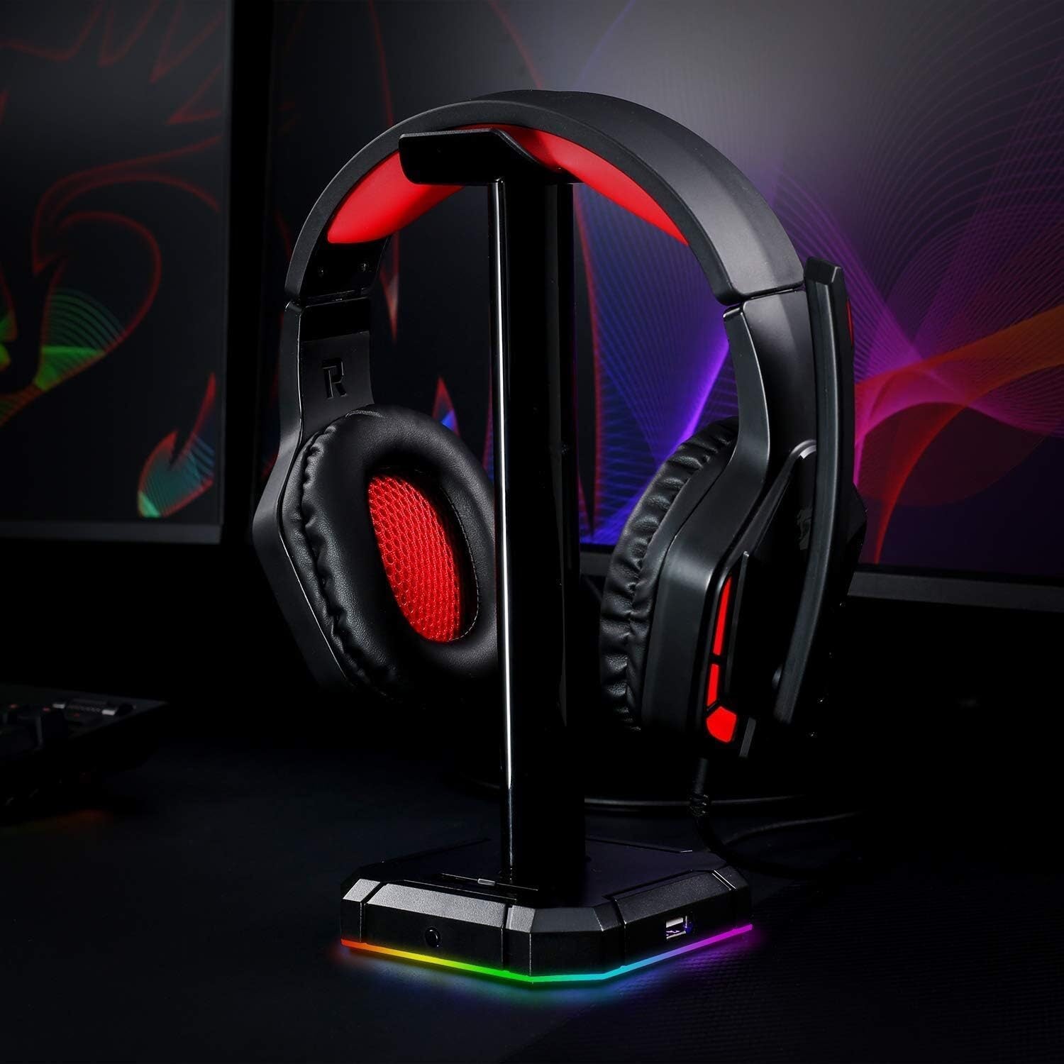 Redragon HA300 Scepter Pro RGB Headset Stand with USB Hub (4 x USB 2.0, RGB Lighting) - alternate product view 5