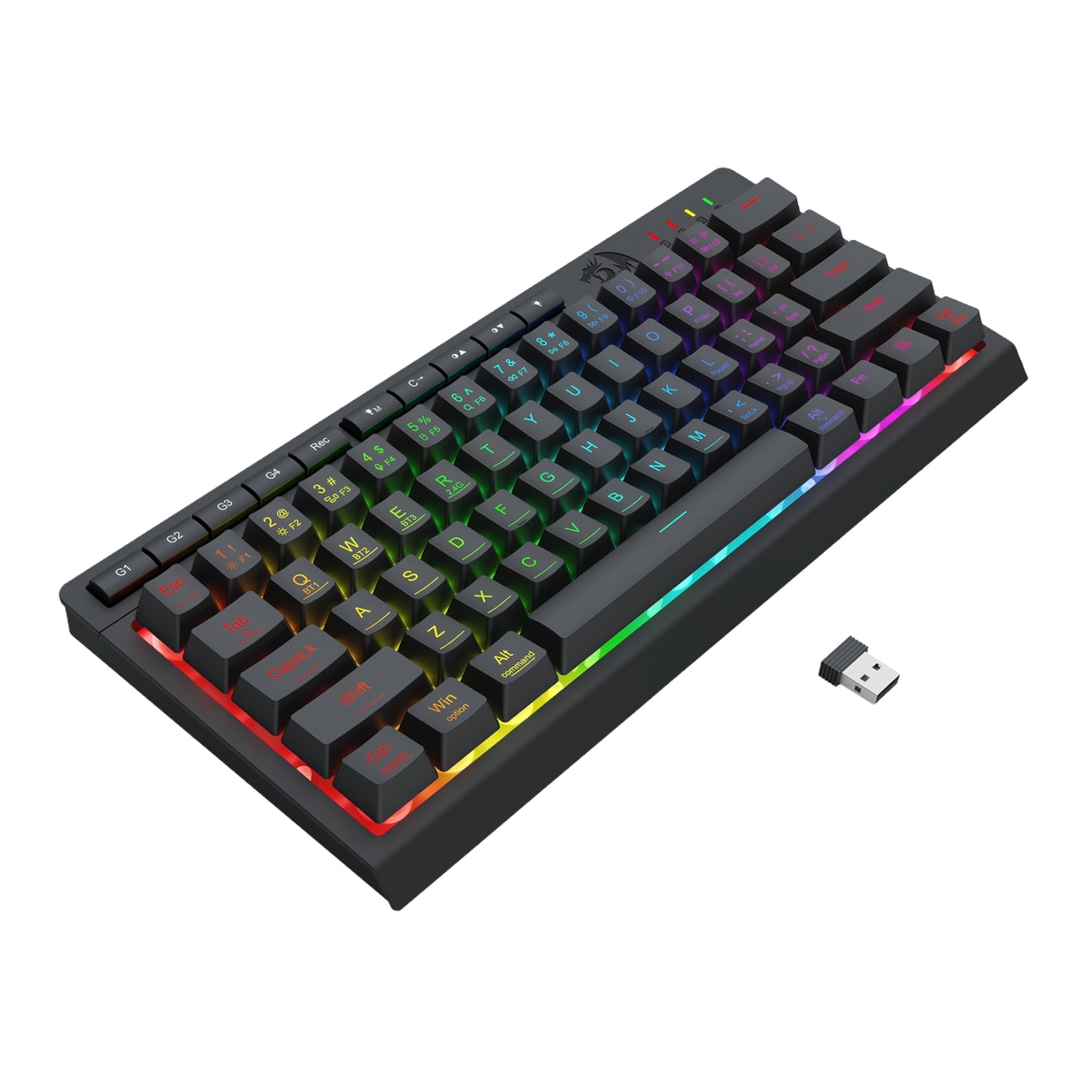 Redragon SHIVA K522 PRO RGB Wireless Gaming Keyboard- Black - alternate product view 5