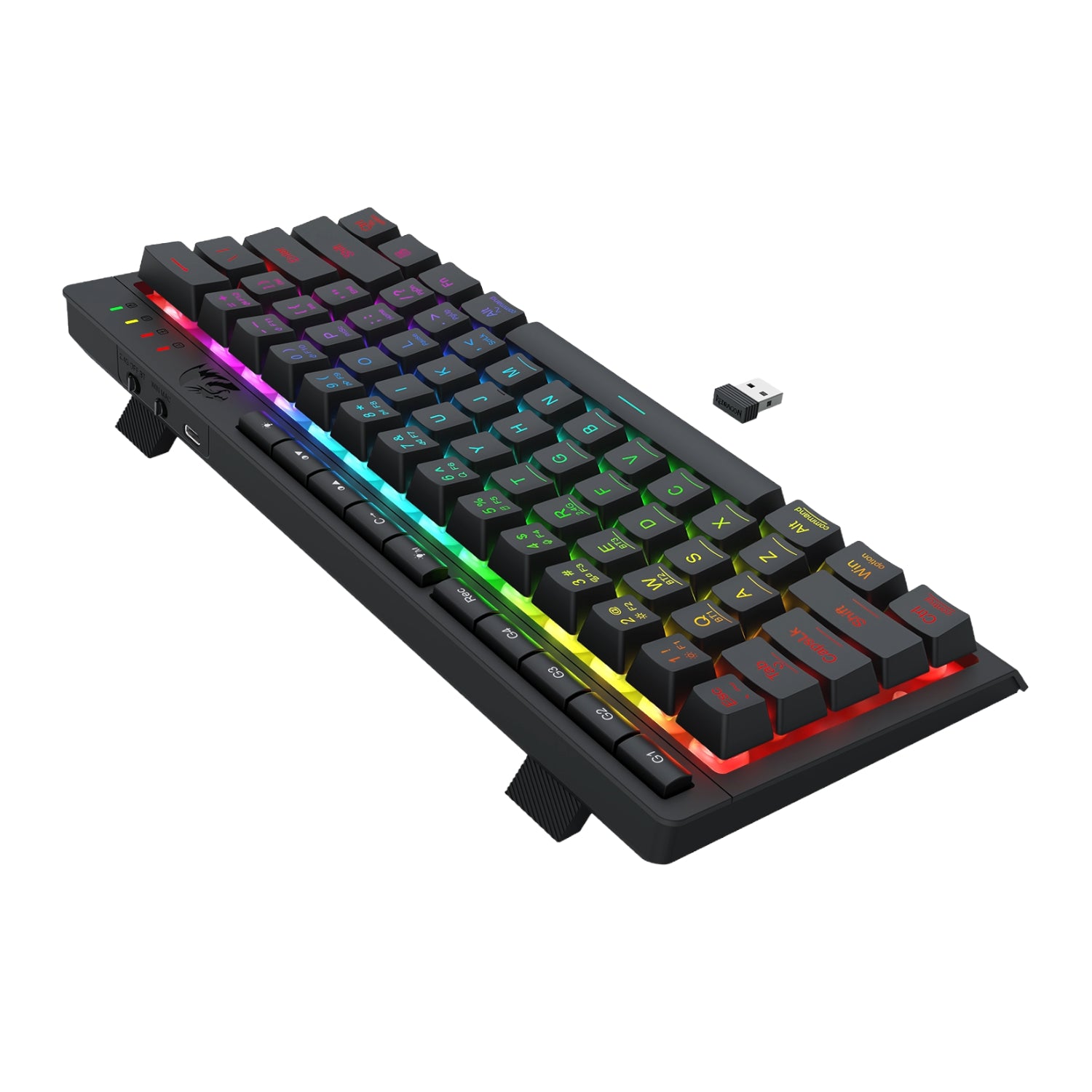 Redragon SHIVA K522 PRO RGB Wireless Gaming Keyboard- Black - alternate product view 6