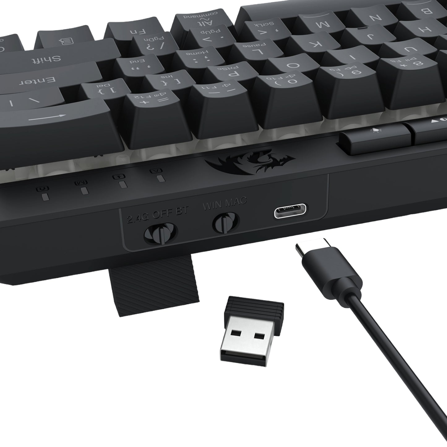 Redragon SHIVA K522 PRO RGB Wireless Gaming Keyboard- Black - alternate product view 8