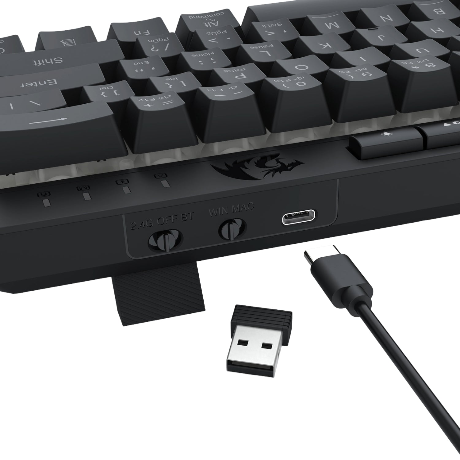 Redragon SHIVA K522 PRO RGB Wireless Gaming Keyboard- Black - alternate product view 8