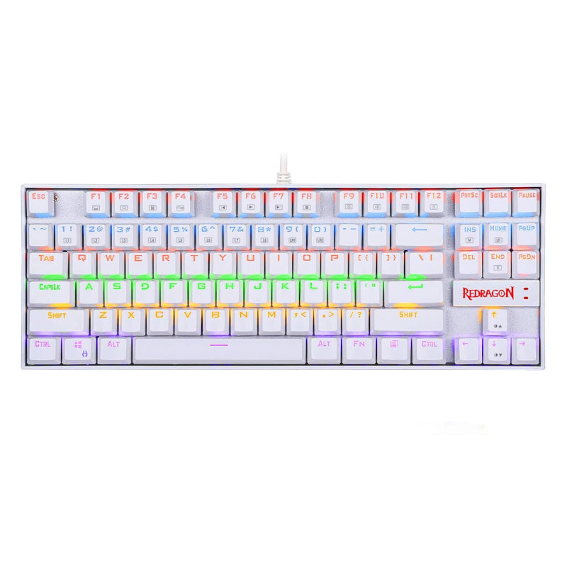 Redragon KUMARA Mechanical 87 Key / RGB Backlit Gaming Keyboard - White