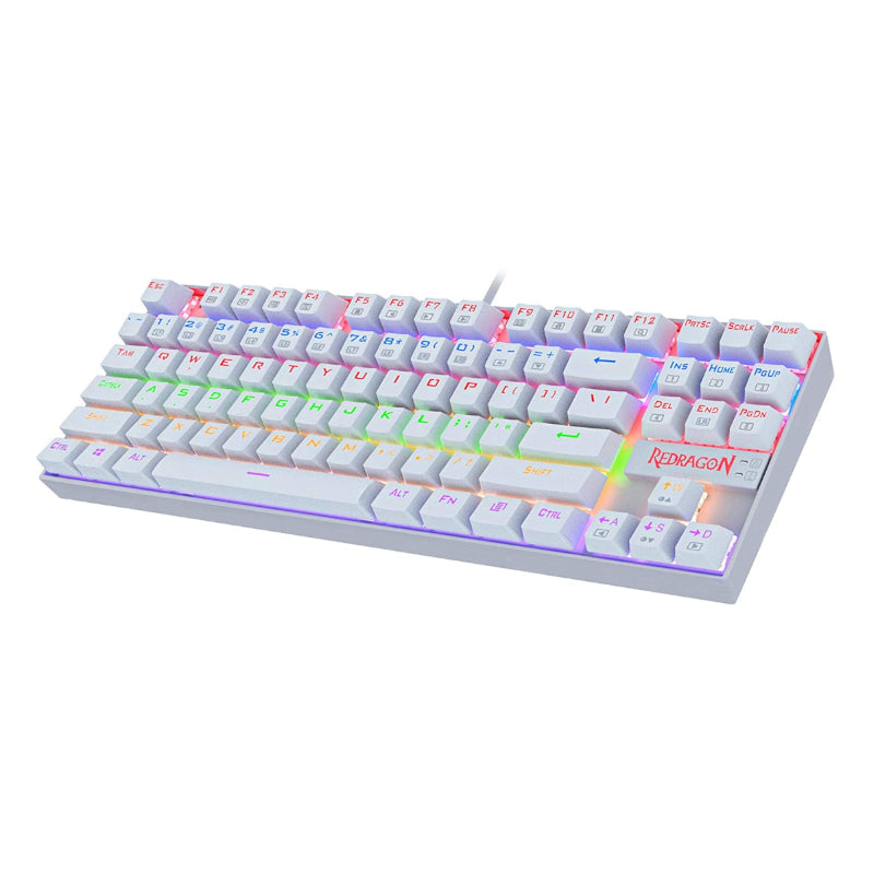 Redragon KUMARA Mechanical 87 Key / RGB Backlit Gaming Keyboard - White - alternate product view 2