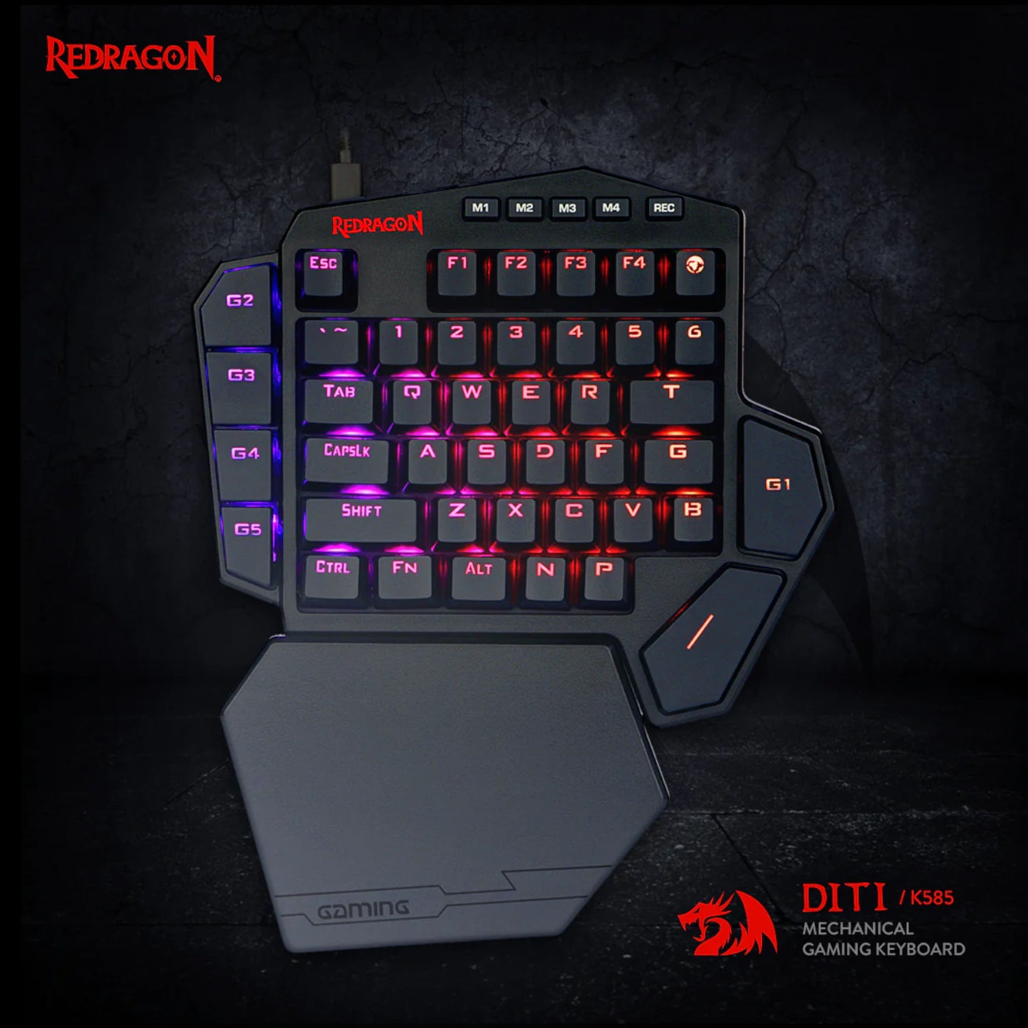 Redragon K585 DITI ELITE PRO RGB 40% Wireless Mechanical Gaming Keyboard - Blue Switches - alternate product view 2