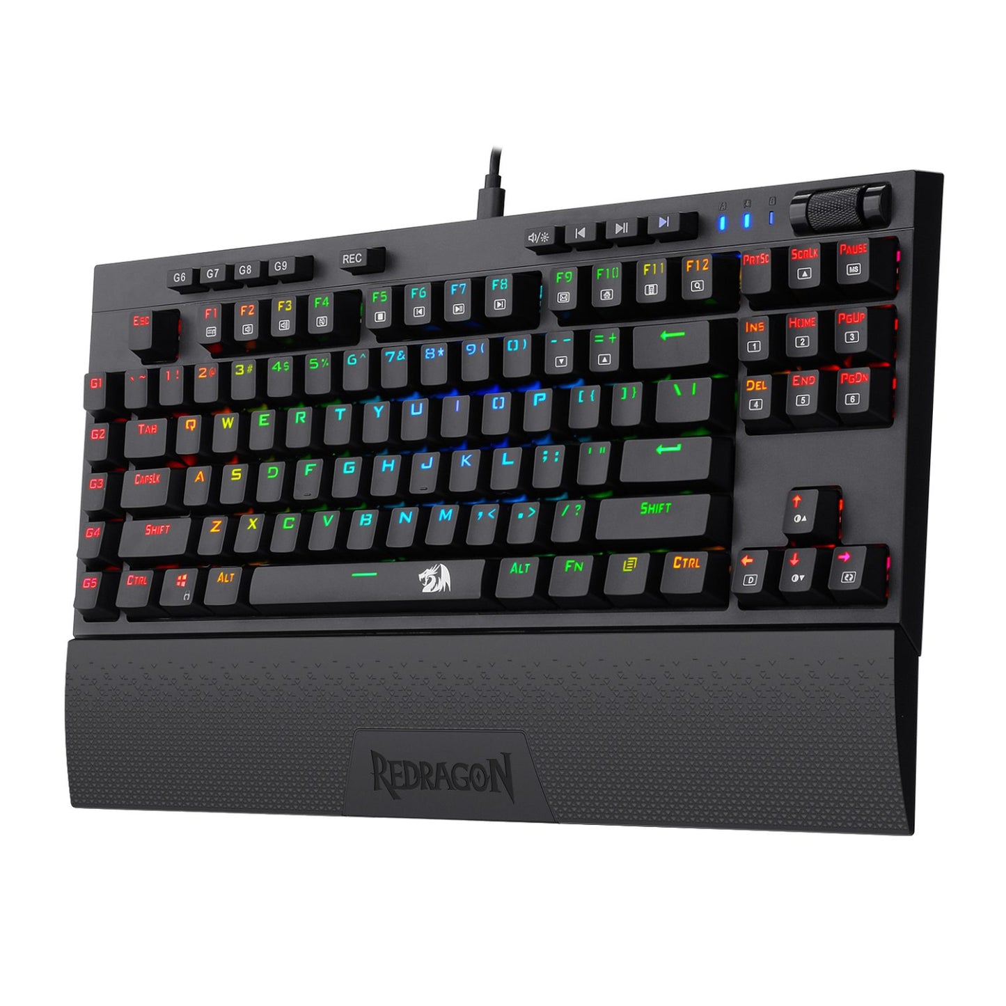 Redragon K588 RGB Pro BROADSWORD TKL Mechanical Wired Gaming Keyboard - Black - alternate product view 2