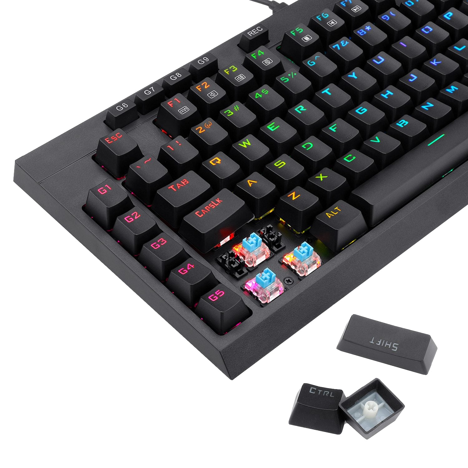 Redragon K588 RGB Pro BROADSWORD TKL Mechanical Wired Gaming Keyboard - Black - alternate product view 6
