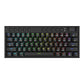 Redragon Horus Mini Pro 61Key Wireless Bluetooth Red Switch RGB Low Profile Gaming Mechanical Keyboard - Black