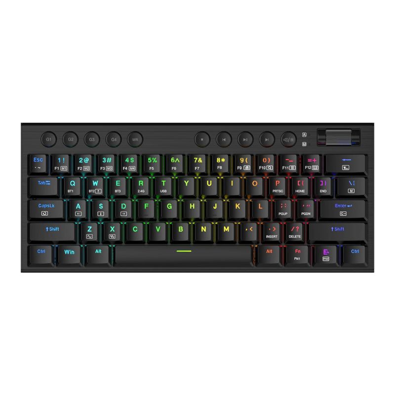 Redragon Horus Mini Pro 61Key Wireless Bluetooth Red Switch RGB Low Profile Gaming Mechanical Keyboard - Black