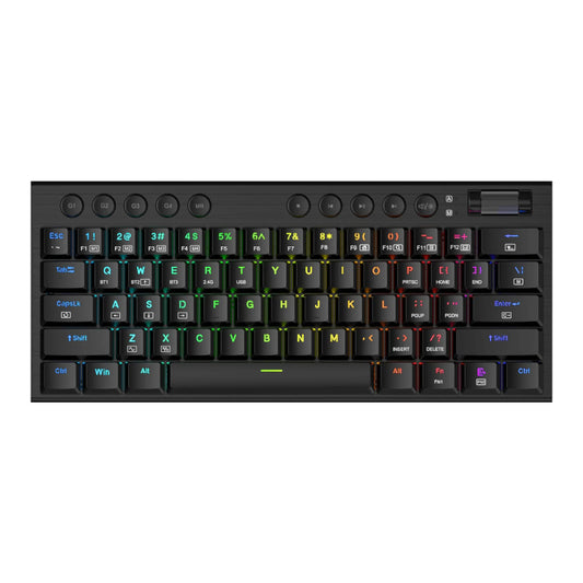 Redragon Horus Mini Pro 61Key Wireless Bluetooth Red Switch RGB Low Profile Gaming Mechanical Keyboard - Black