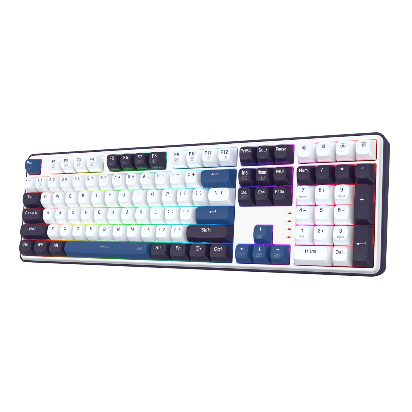 Redragon K689 WYVERN RGB Wired Mechanical Keyboard - White/Black - alternate product view 3