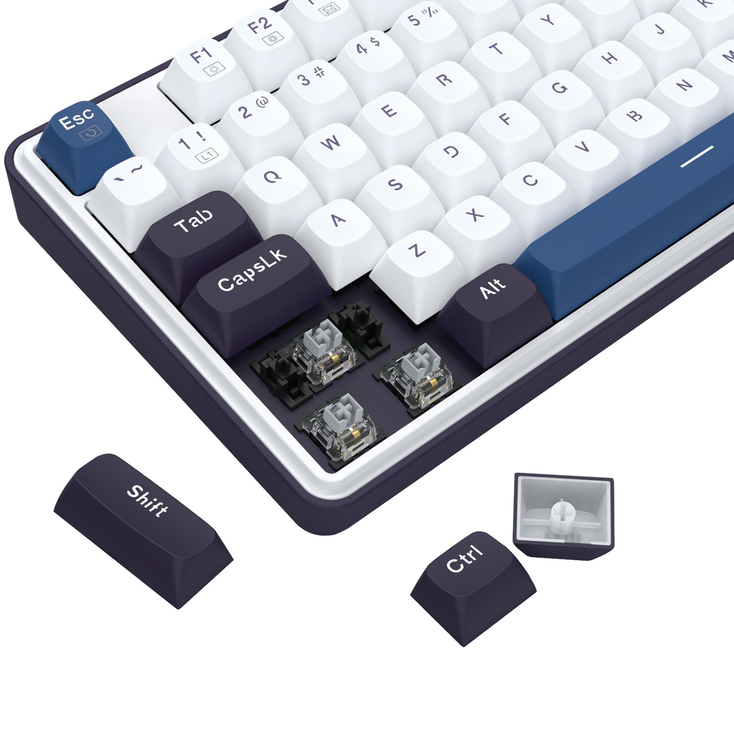 Redragon K689 WYVERN RGB Wired Mechanical Keyboard - White/Black - alternate product view 8