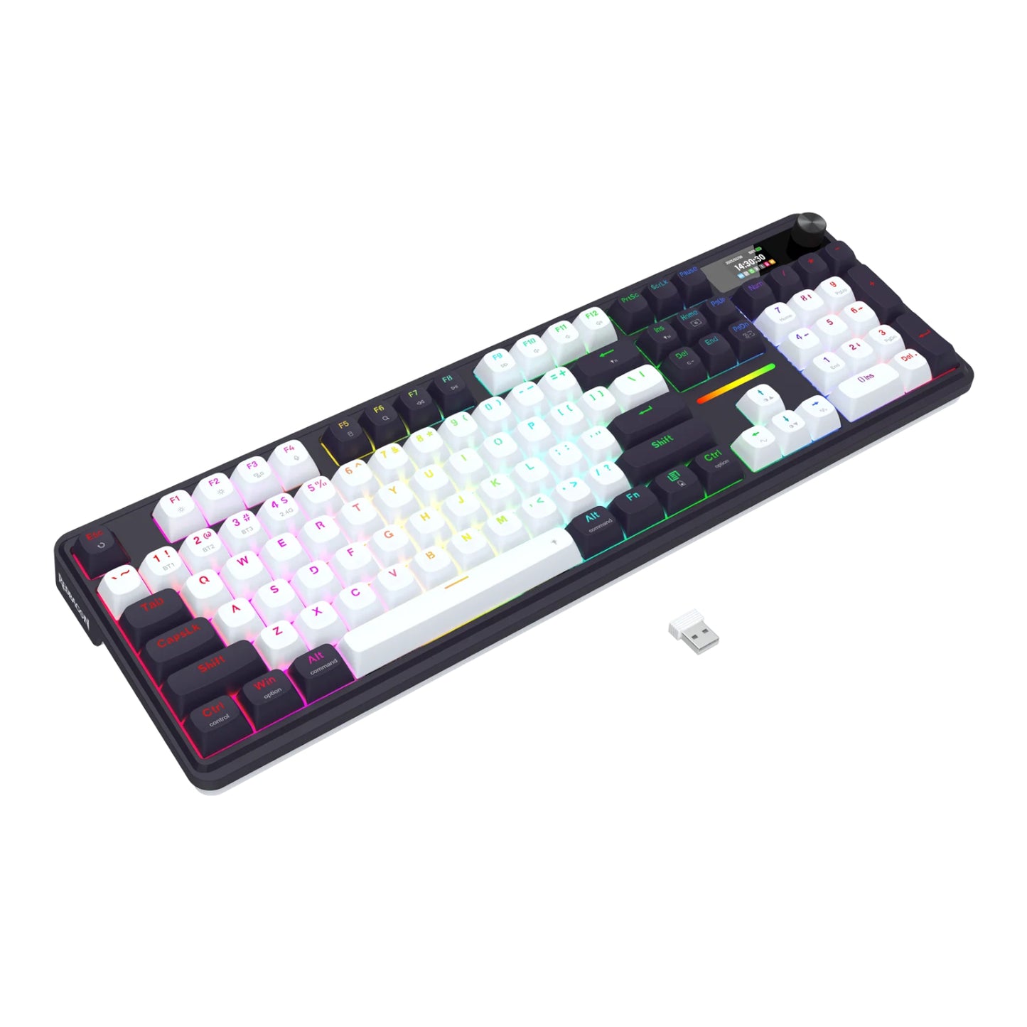 Redragon K762WB-RGB-PRO LCD Full-size Gasket Mechanical Keyboard - Black - alternate product view 2