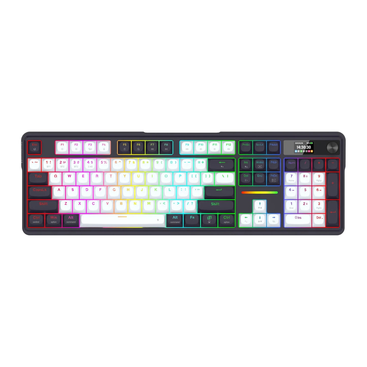Redragon K762WB-RGB-PRO LCD Full-size Gasket Mechanical Keyboard - Black - alternate product view 3
