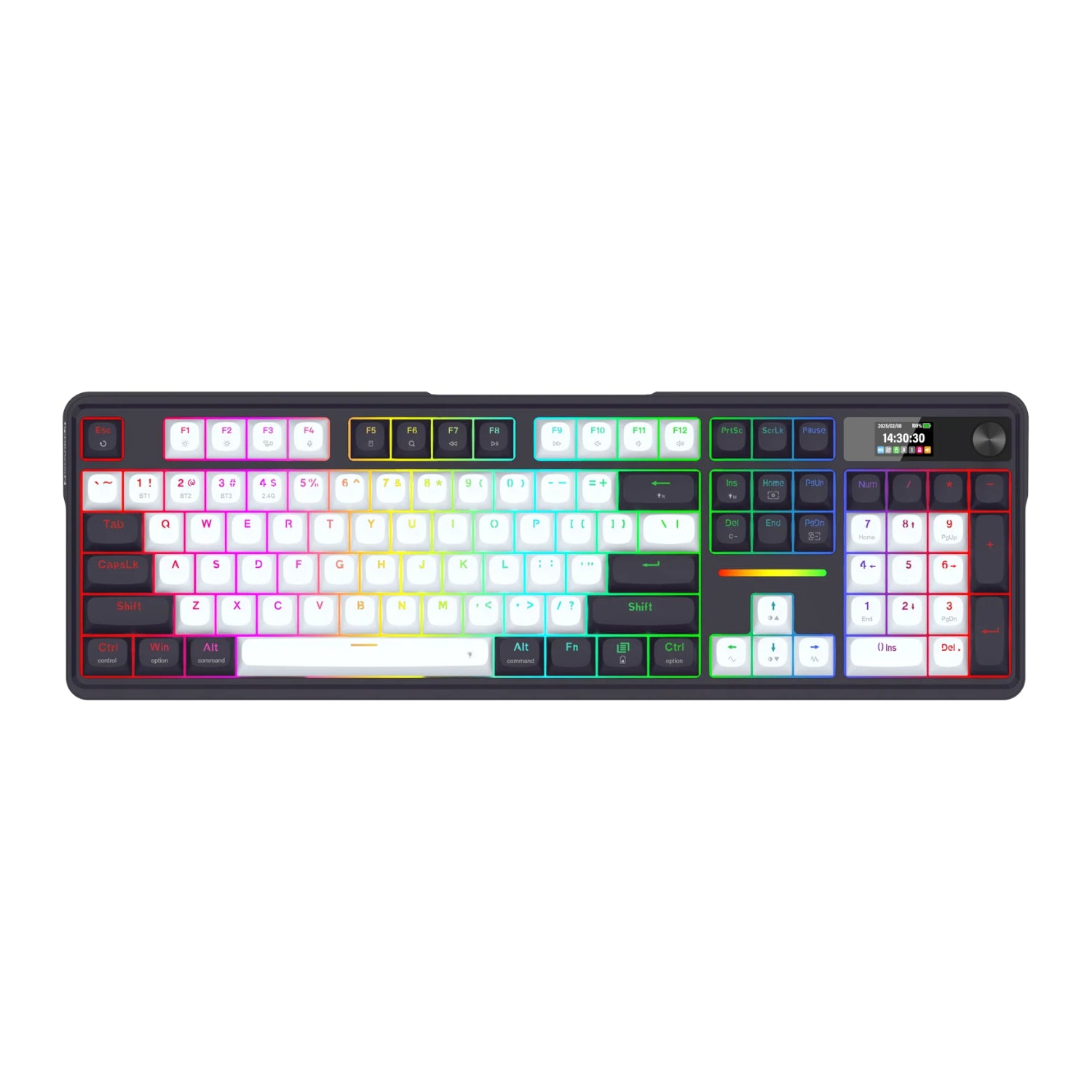 Redragon K762WB-RGB-PRO LCD Full-size Gasket Mechanical Keyboard - Black - alternate product view 3