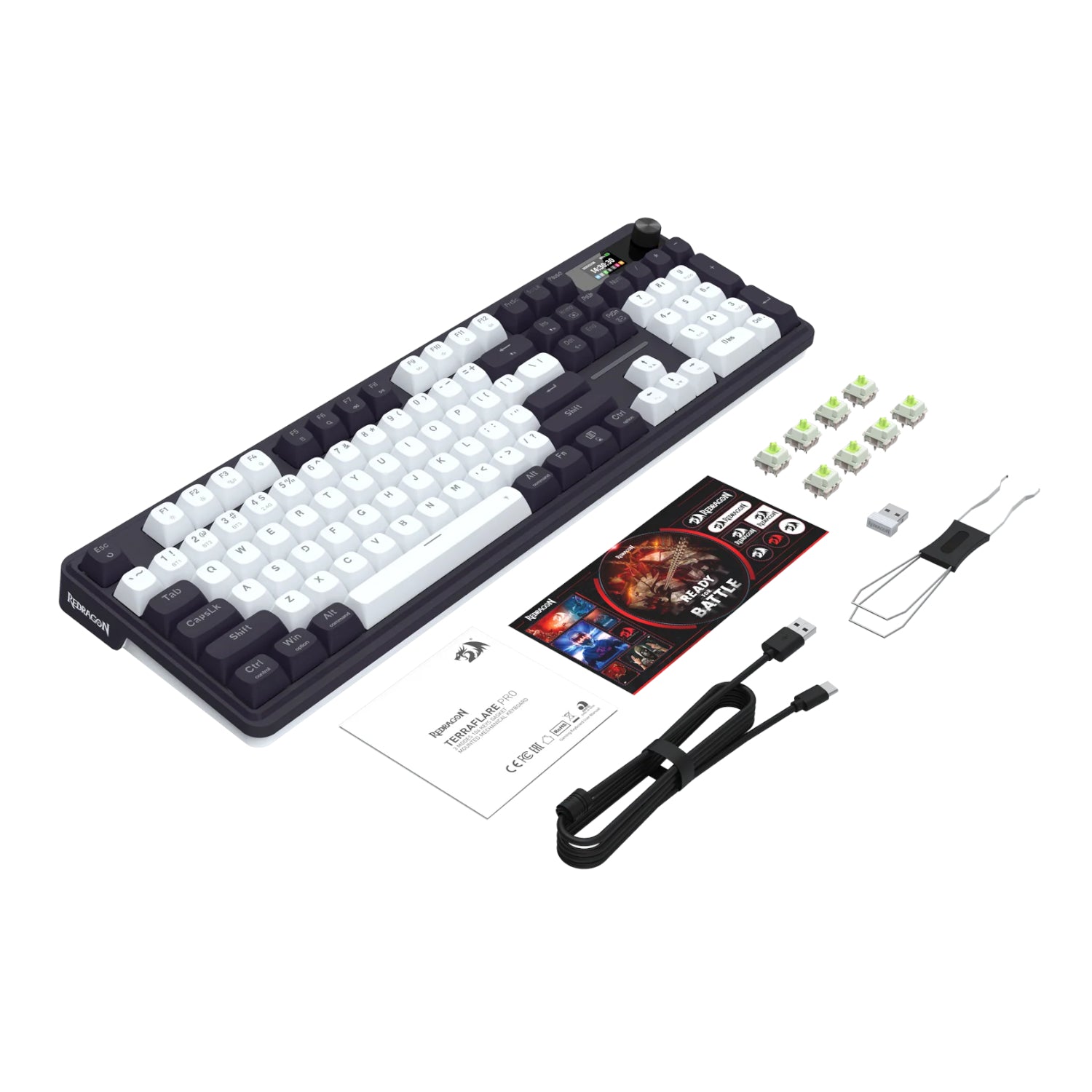 Redragon K762WB-RGB-PRO LCD Full-size Gasket Mechanical Keyboard - Black - alternate product view 4