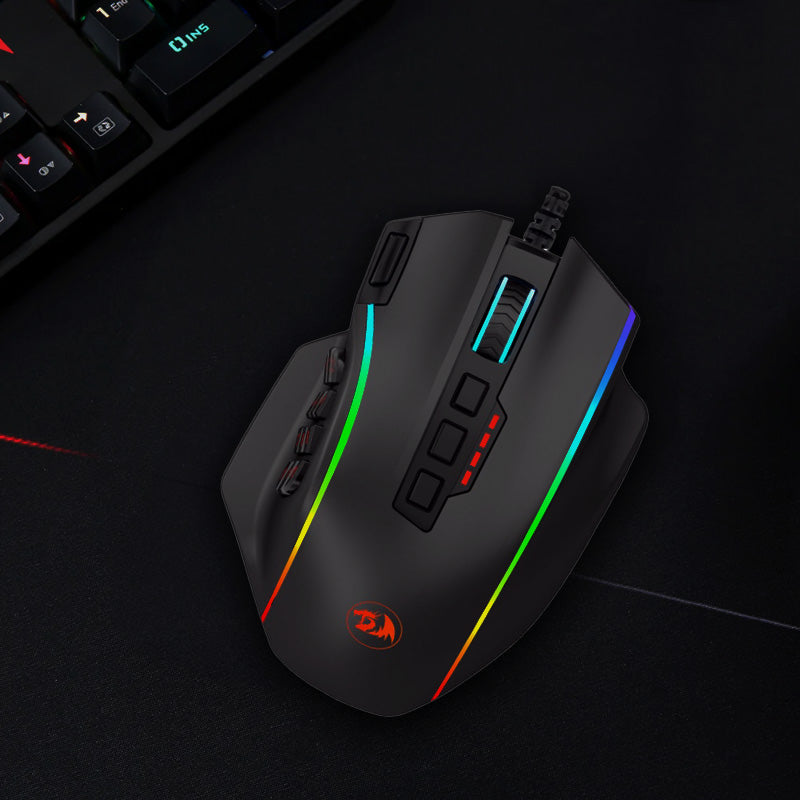 Redragon PERDICTION 4 12400DPI RGB MMO Ergo Gaming Mouse - Black - alternate product view 7