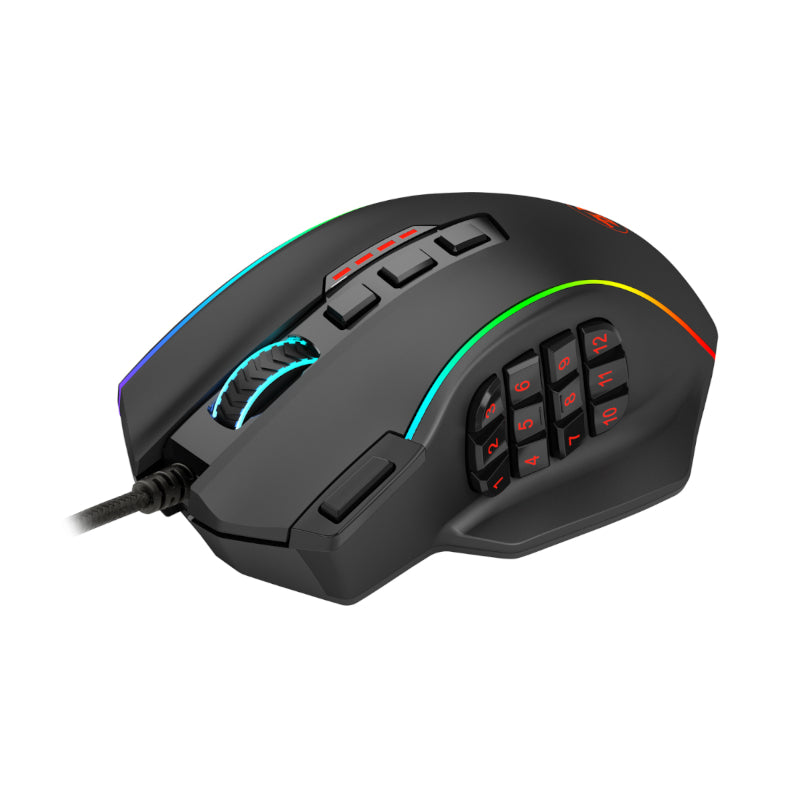 Redragon PERDICTION 4 12400DPI RGB MMO Ergo Gaming Mouse - Black - alternate product view 2