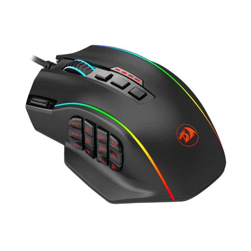 Redragon PERDICTION 4 12400DPI RGB MMO Ergo Gaming Mouse - Black - alternate product view 4