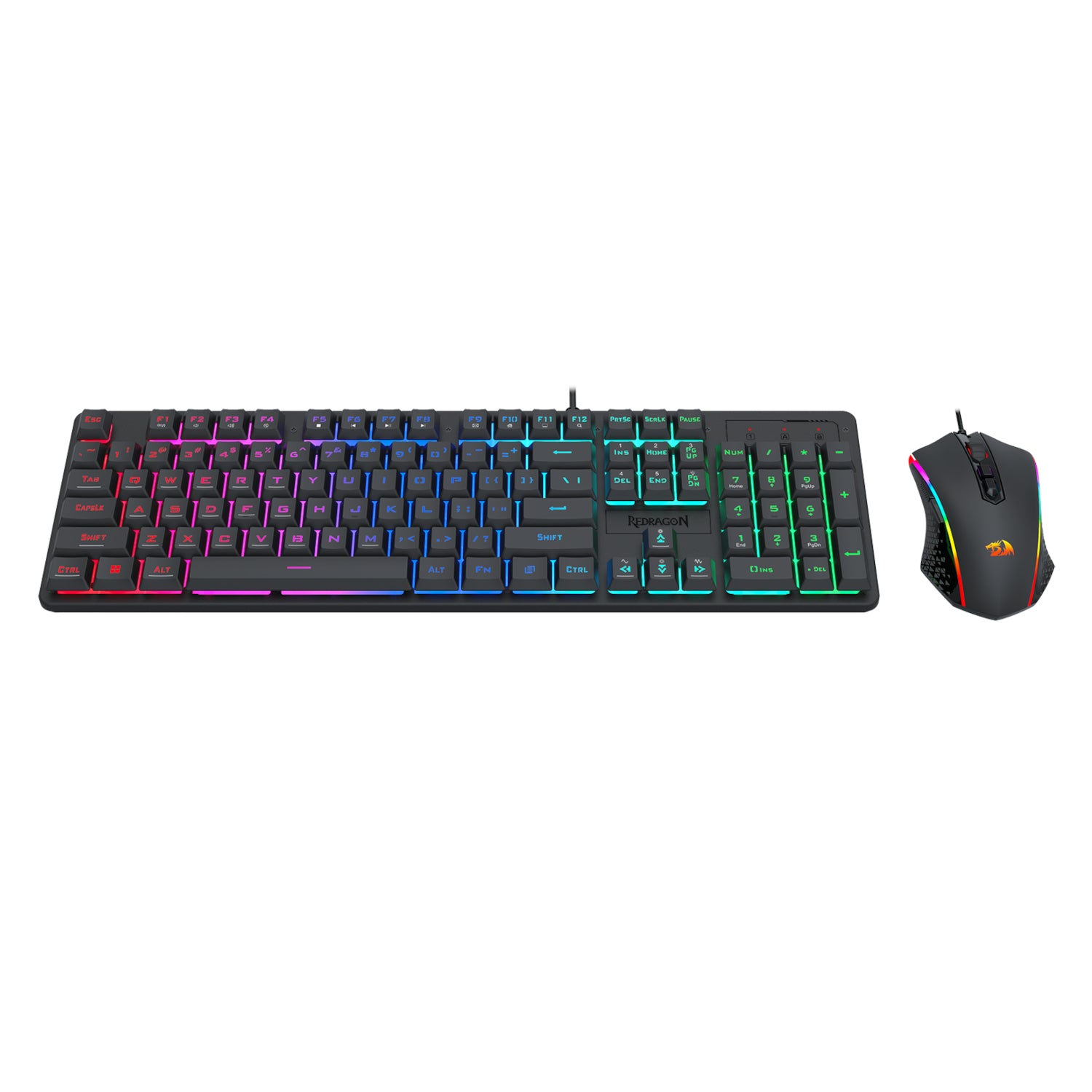 Redragon S107 RGB Gaming Essentials Wired Gaming Keyboard and Mouse Bundle - alternate product view 2