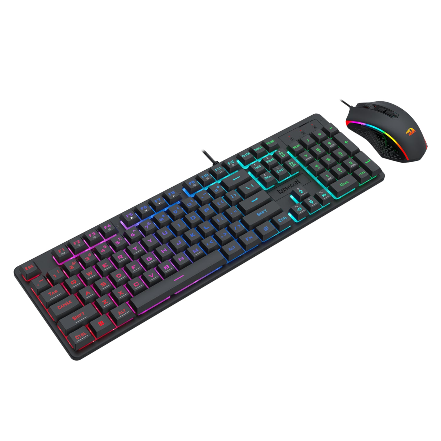 Redragon S107 RGB Gaming Essentials Wired Gaming Keyboard and Mouse Bundle - alternate product view 3