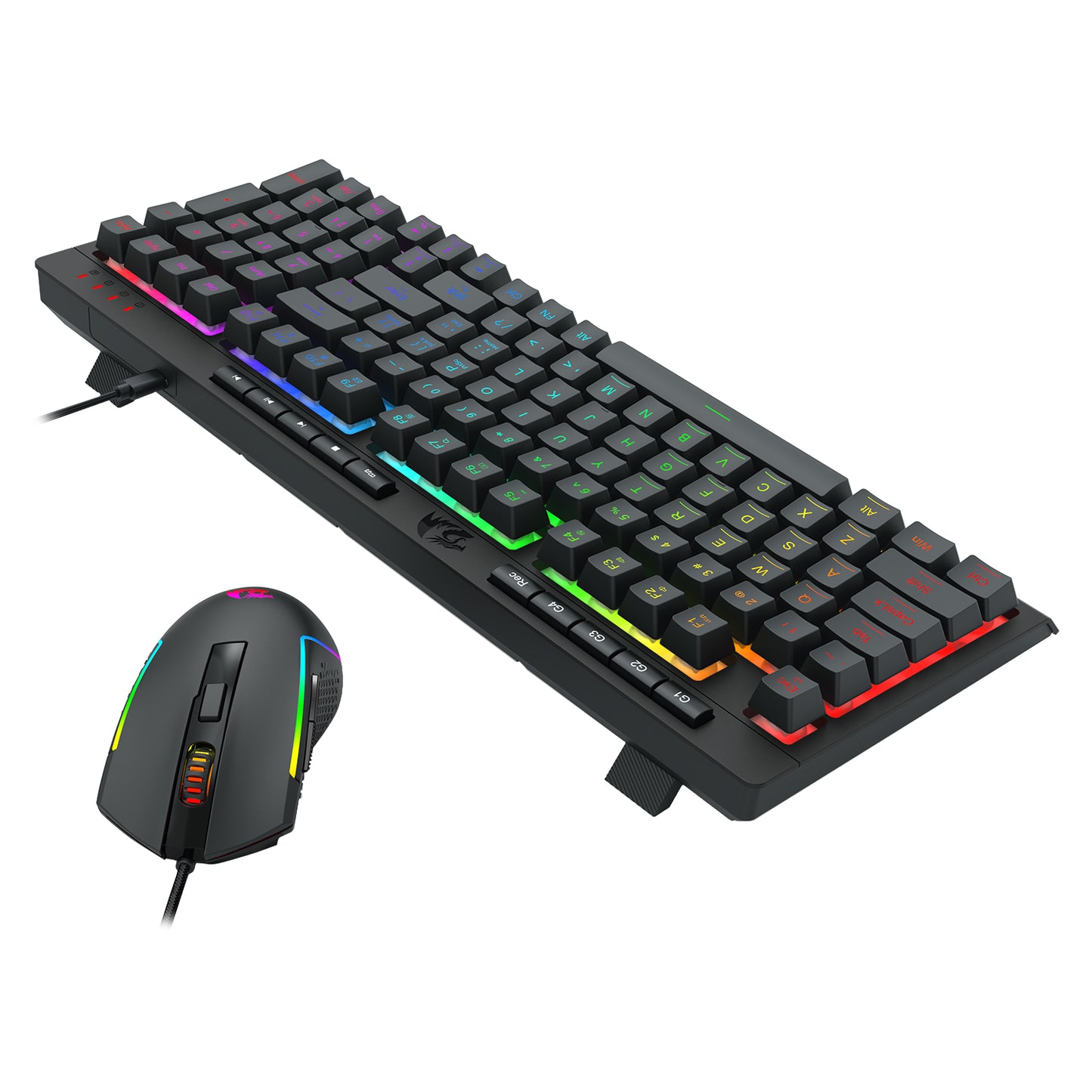 Redragon 4-in-1 Keyboard - Mouse - Mousepad - RGB Headset Gaming Combo - alternate product view 5