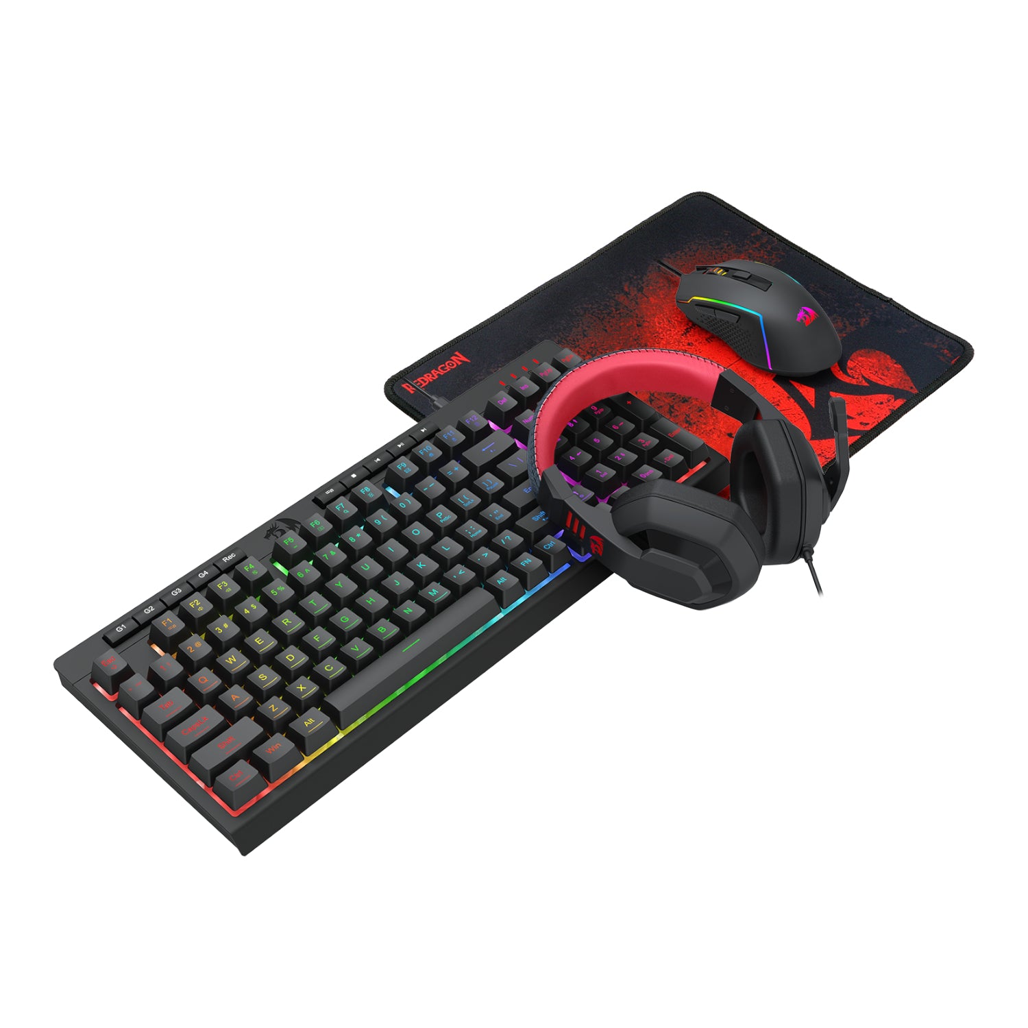 Redragon 4-in-1 Keyboard - Mouse - Mousepad - Headset Gaming Combo - alternate product view 2