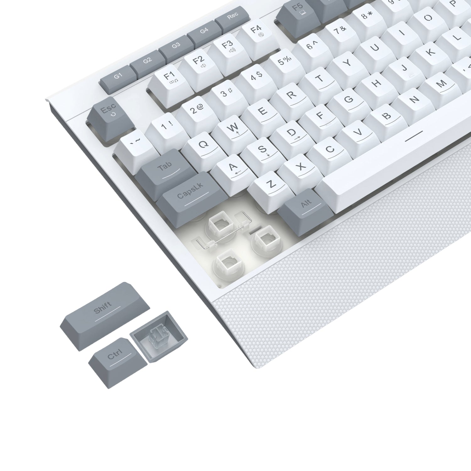 Redragon S151 Wired RGB Gaming Keyboard and Mouse Combo - White and Grey - alternate product view 4
