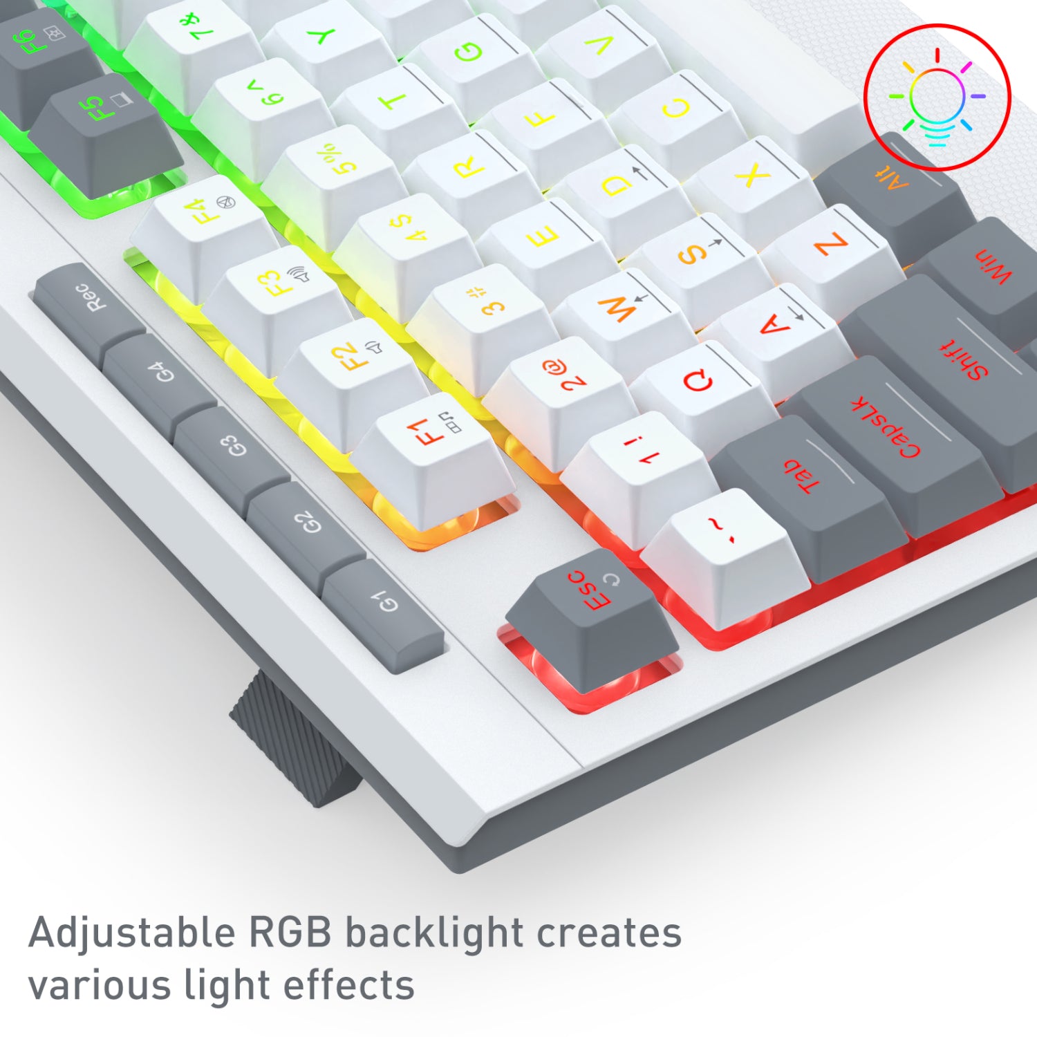 Redragon S151 Wired RGB Gaming Keyboard and Mouse Combo - White and Grey - alternate product view 6