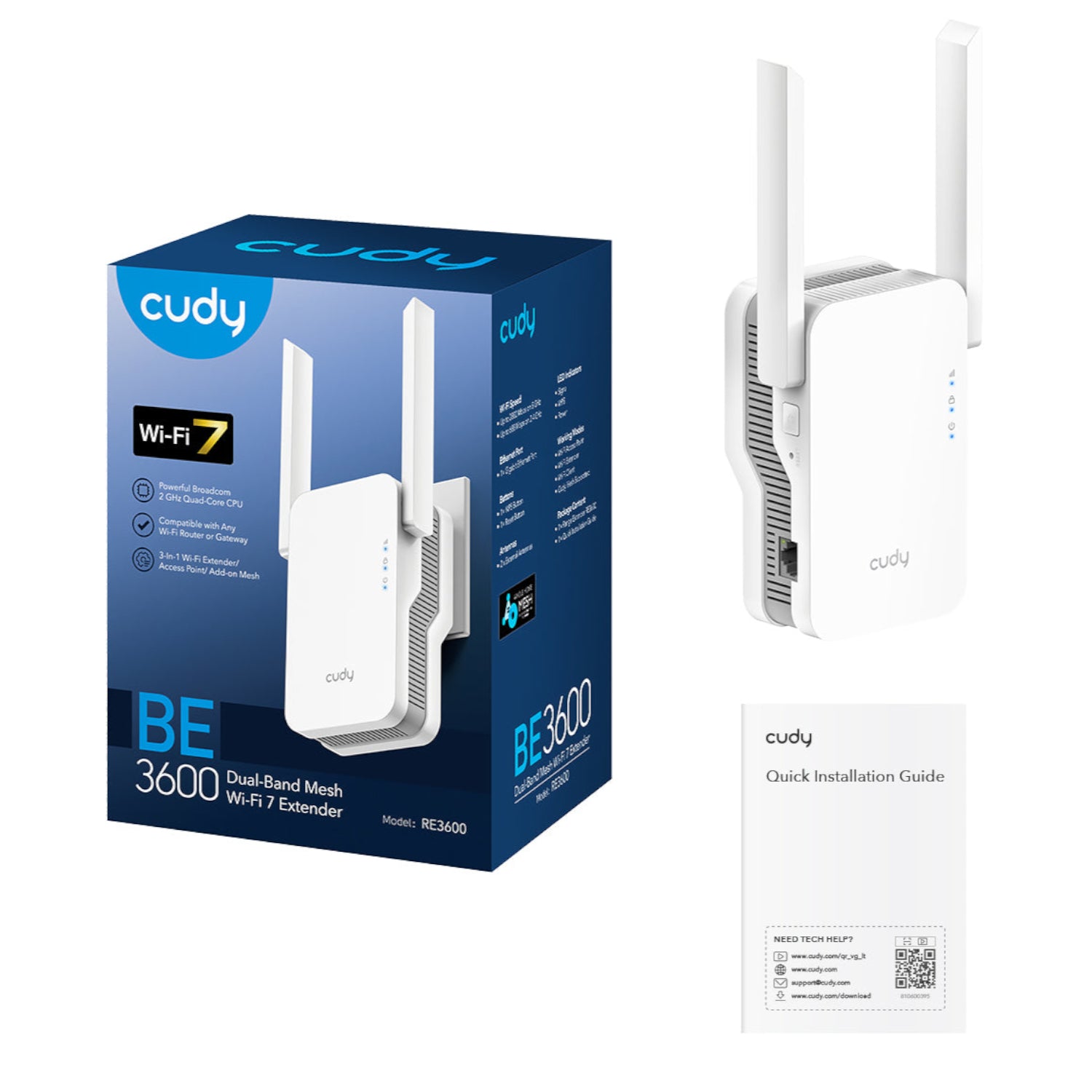 Cudy BE3600 Dual-Band Wi-Fi 7 Mesh Range Extender (Wall Plug) - White - alternate product view 5