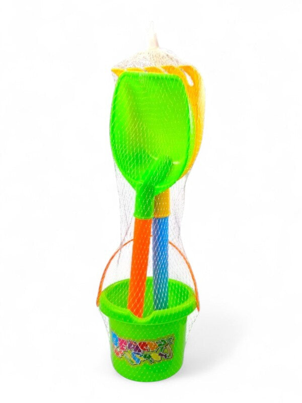 SAND Bucket WITH Spades - Bucket Height 110 Mm - GREEN
