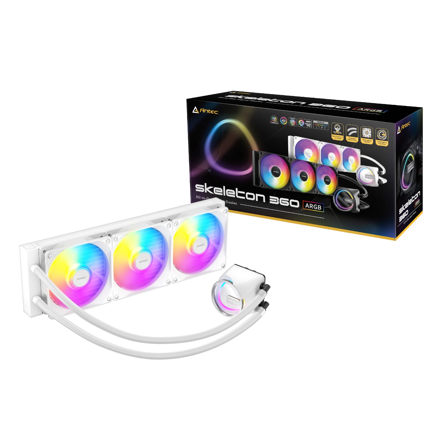 Antec Skeleton 360 ARGB CPU Liquid Cooler White - alternate product view 6