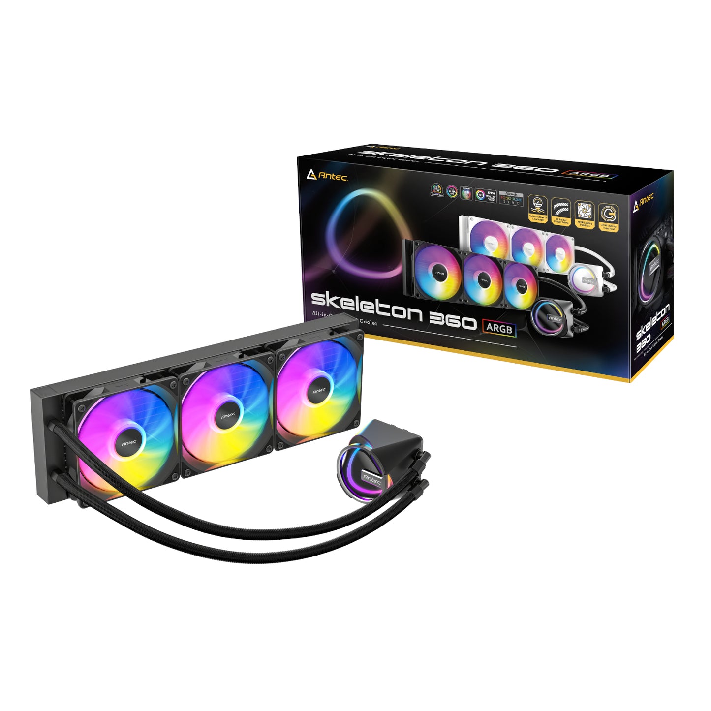 Antec Skeleton 360 ARGB CPU Liquid Cooler Black - alternate product view 6