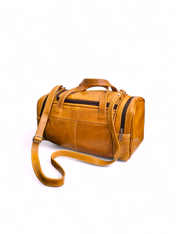Leather Ladies Travel BAG - SMALL - TAN - ±32×21×18 Cm