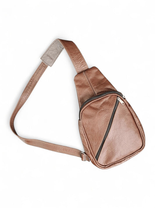 Leather Shoulder BAG - BROWN - ±34×19×4 Cm