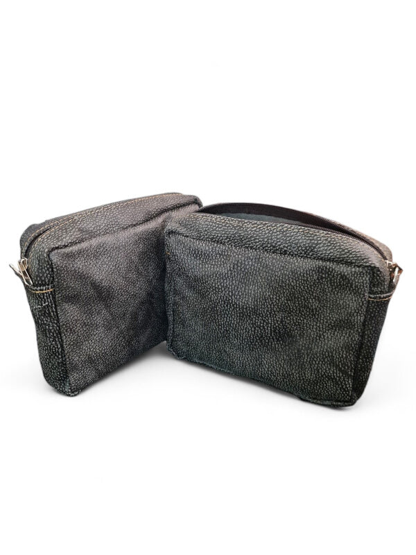Leather BAG - SLING NOT Included - Mottled GREY - ±20×22 Cm