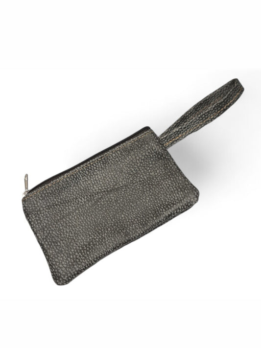 Leather PURSE WITH Handle - Mottled GREY - ±11×19 Cm