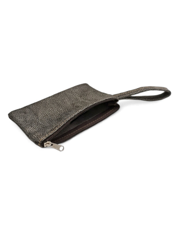 Leather PURSE WITH Handle - Mottled GREY - ±11×19 Cm - Image 2