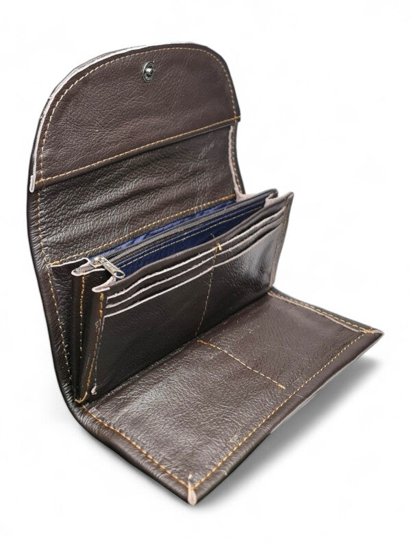 Leather Wallet - BROWN - ±10×21 Cm - Image 2