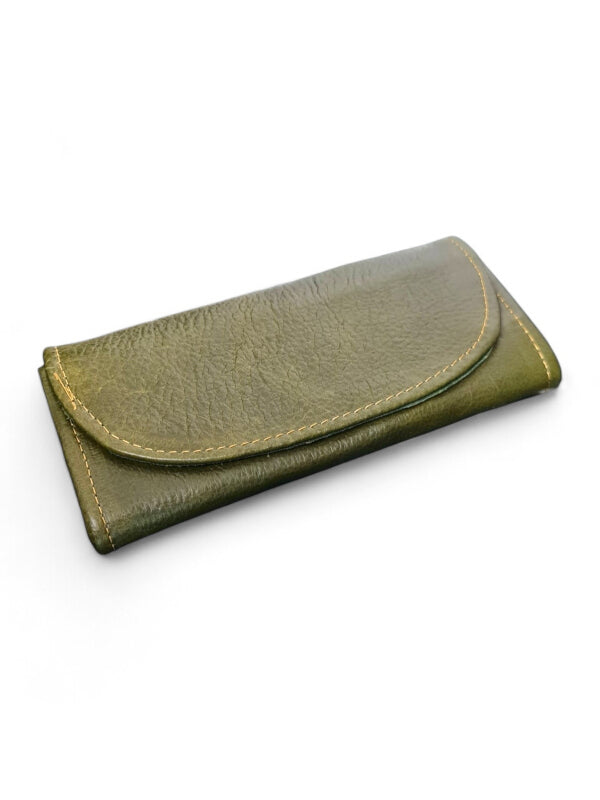 Leather Wallet - GREEN - ±21×10 Cm