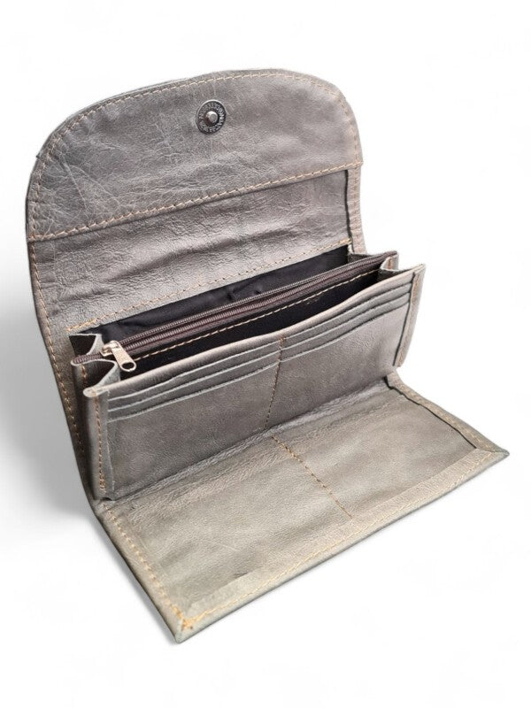 Leather Wallet - GREY - ±10×21 Cm - Image 2