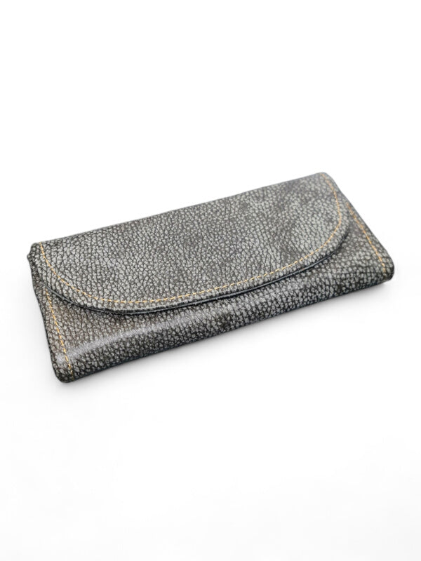 Leather Wallet - Mottled GREY - ±10×21 Cm