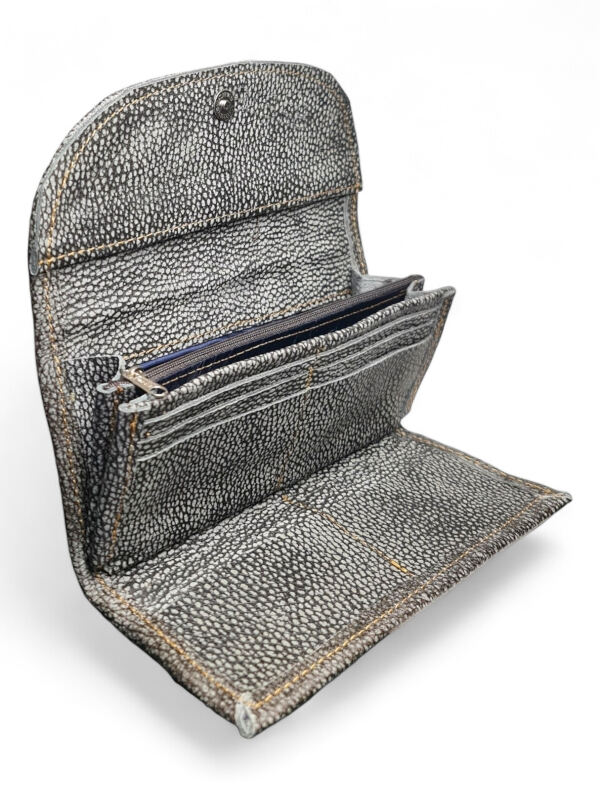 Leather Wallet - Mottled GREY - ±10×21 Cm - Image 2