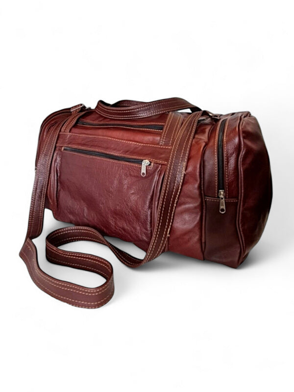 Leather Luggage BAG - LARGE - RED BROWN - ±55×38×28 Cm