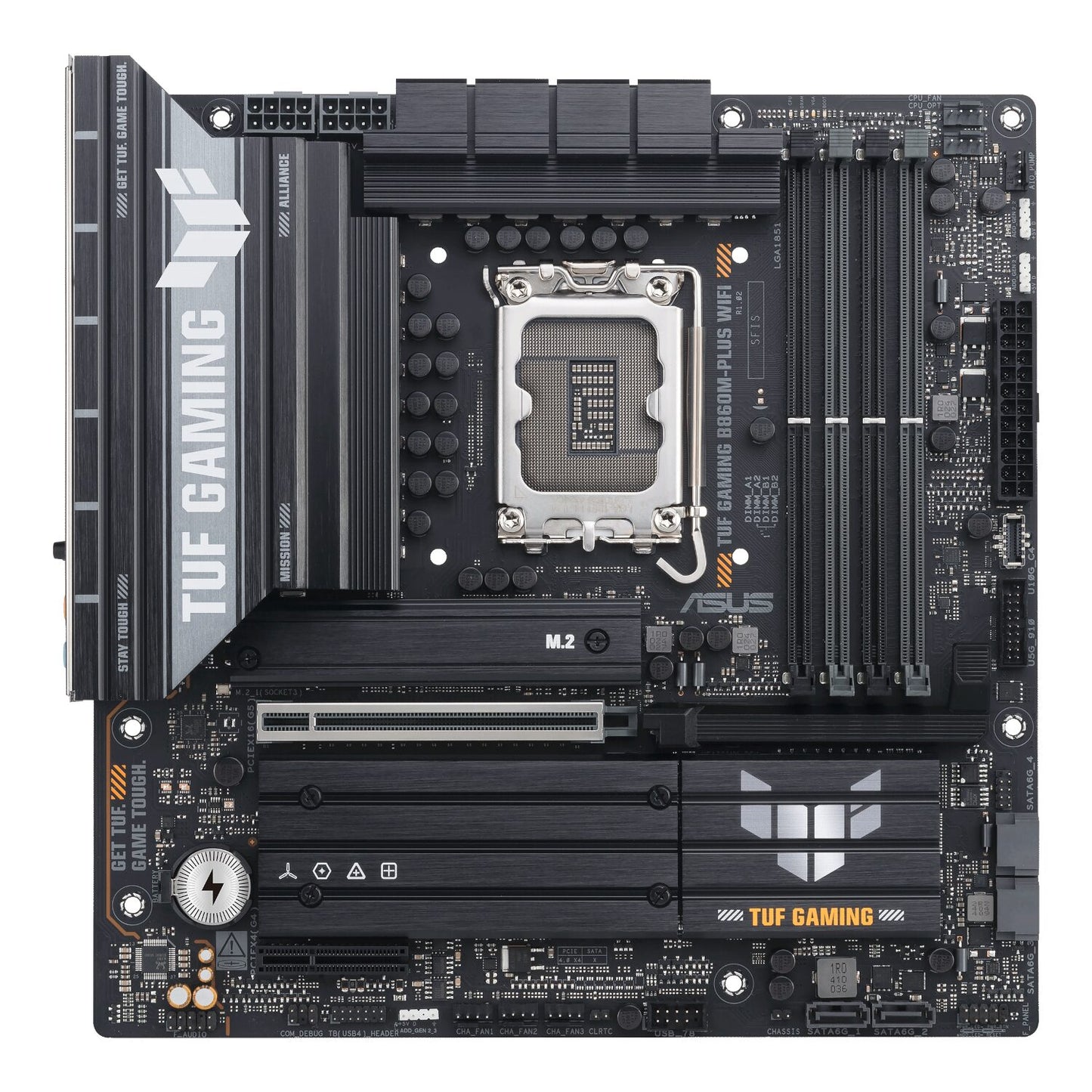 ASUS TUF Gaming B860M-Plus Wi-Fi M-ATX Motherboard – Intel LGA1851, DDR5, PCIe 5.0. Wi-Fi 7 - alternate product view 2