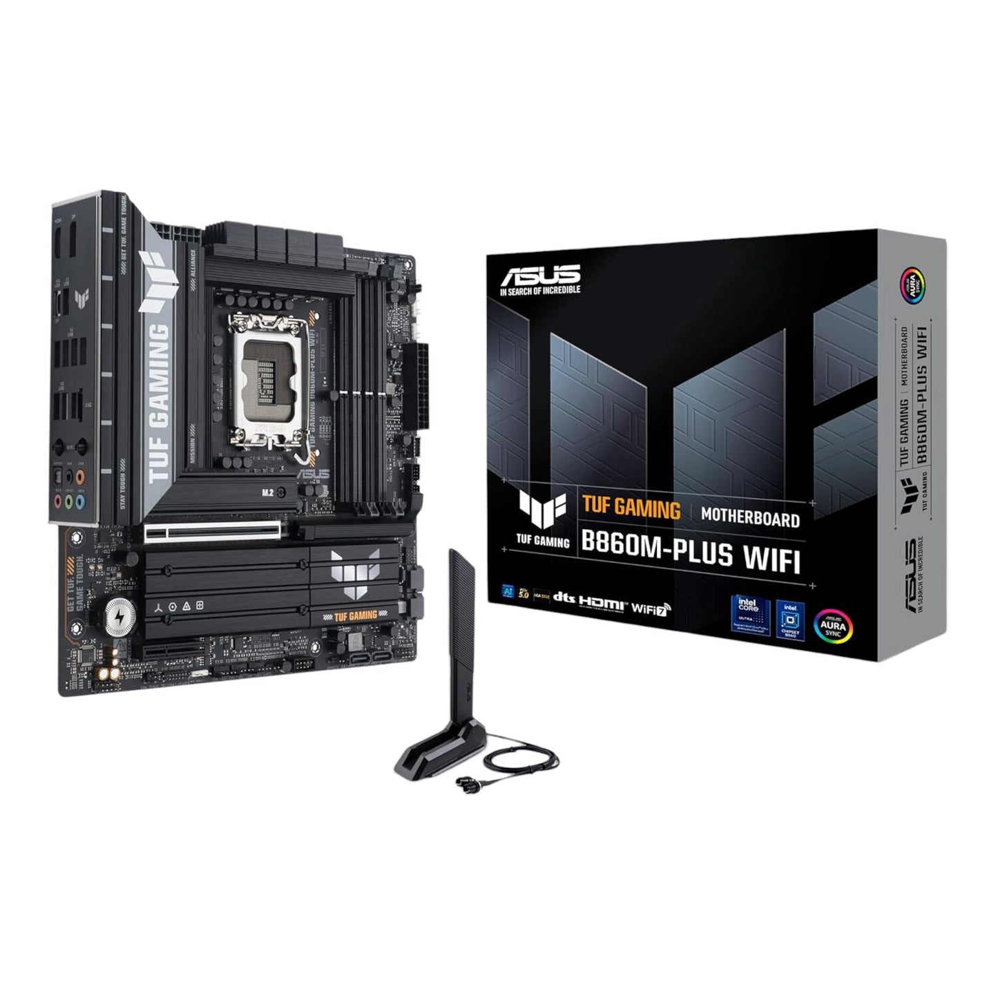 ASUS TUF Gaming B860M-Plus Wi-Fi M-ATX Motherboard – Intel LGA1851, DDR5, PCIe 5.0. Wi-Fi 7