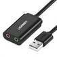 Ugreen USB to 3.5mm External Stereo Sound Adapter - Black