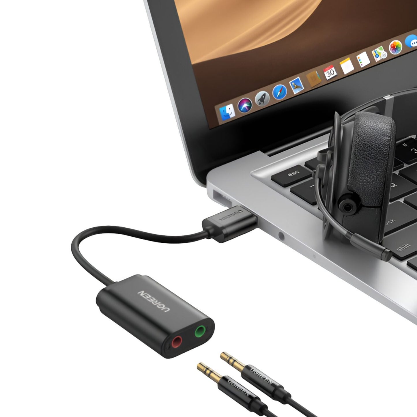Ugreen USB to 3.5mm External Stereo Sound Adapter - Black - alternate product view 5