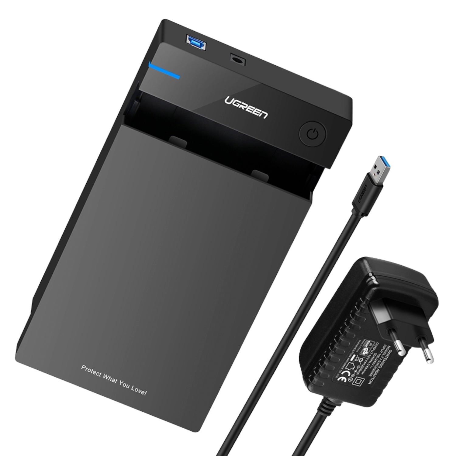 Ugreen 3.5" SATA Hard Drive USB 3.0 Enclosure 5Gbps – Black